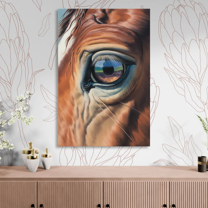 Captivating Horse Eye Close-Up Living Room - Canvas Wall Art