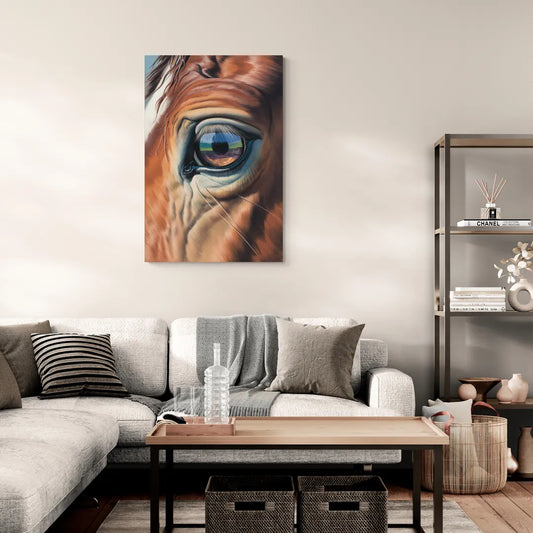 Captivating Horse Eye Close-Up - Canvas Wall Art Living Room