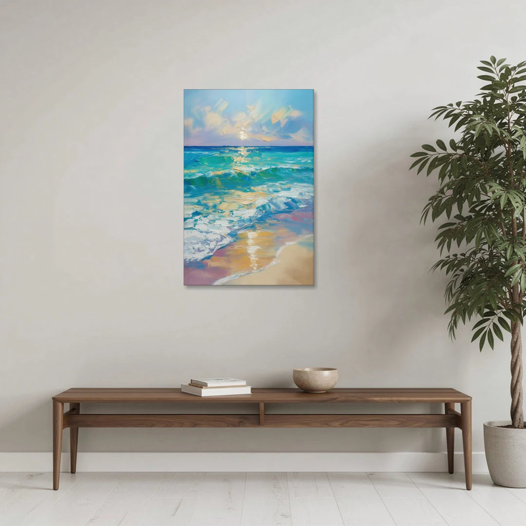 Caribbean Turquoise Gradient - Canvas Wall Art - Coffee Table - 24x36