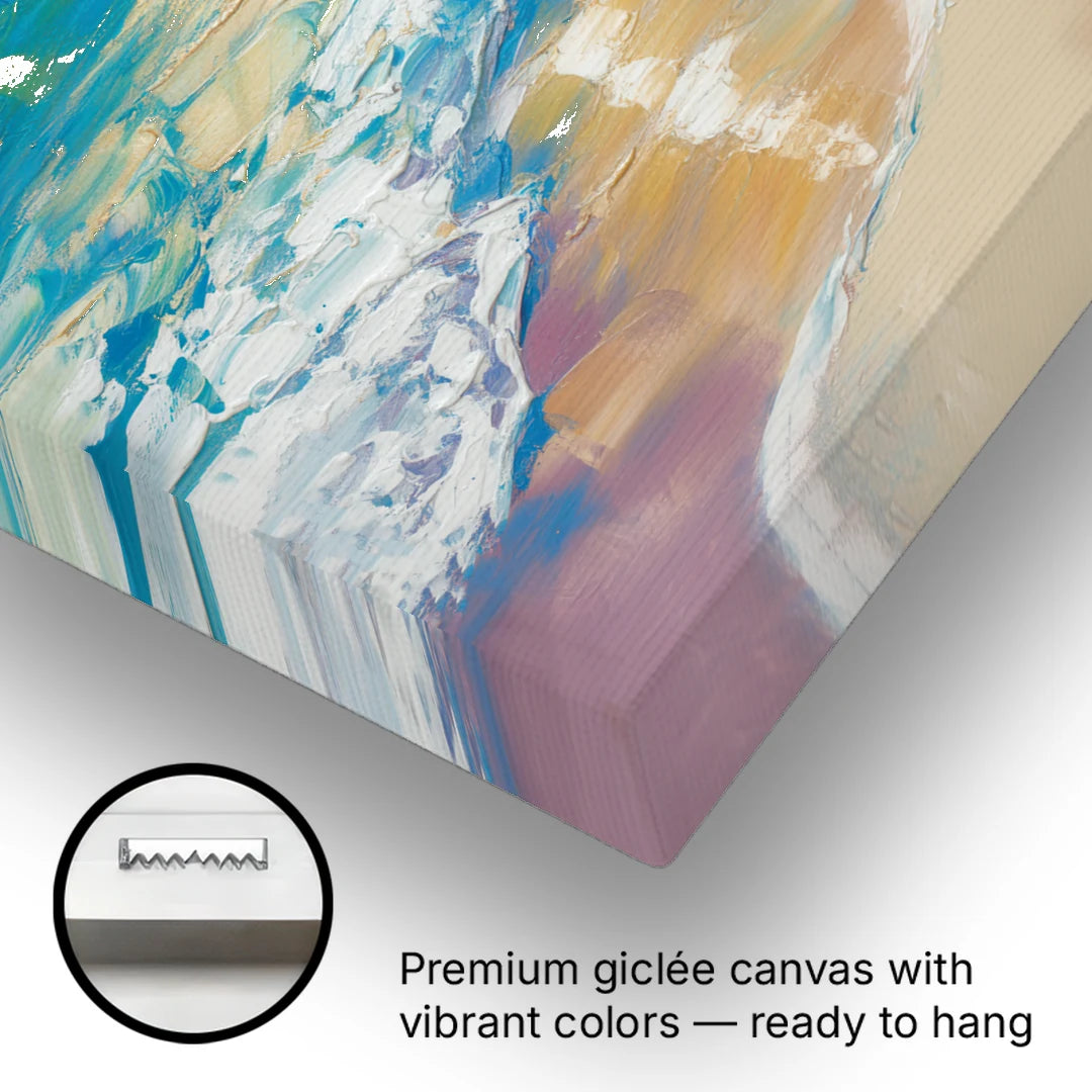 Caribbean Turquoise Gradient - Canvas Wall Art - Gallery Wrap Corner