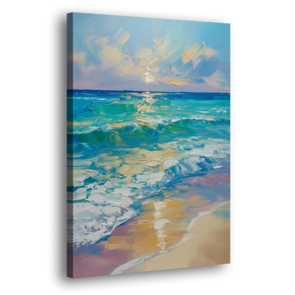 Caribbean Turquoise Gradient Side - Canvas Wall Art