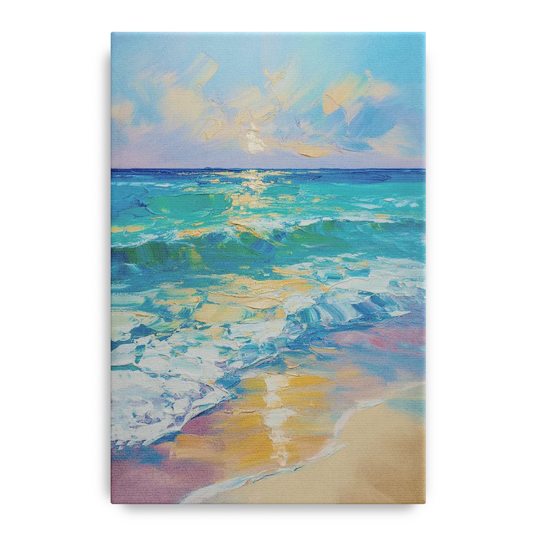 Caribbean Turquoise Gradient Front - Canvas Wall Art