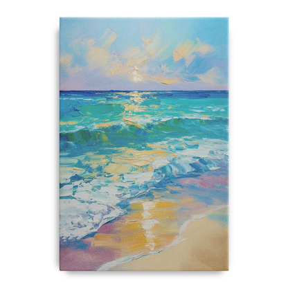 Caribbean Turquoise Gradient Front - Canvas Wall Art