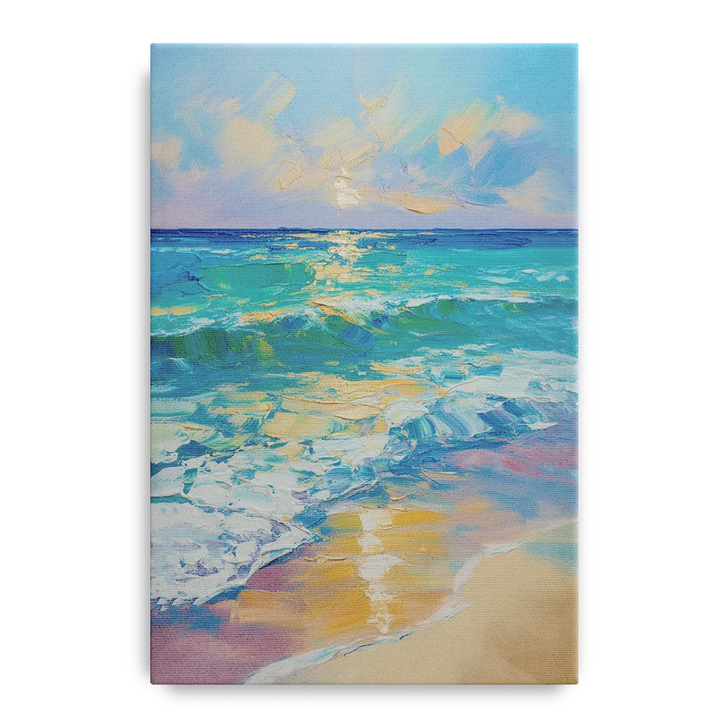 Caribbean Turquoise Gradient Front - Canvas Wall Art