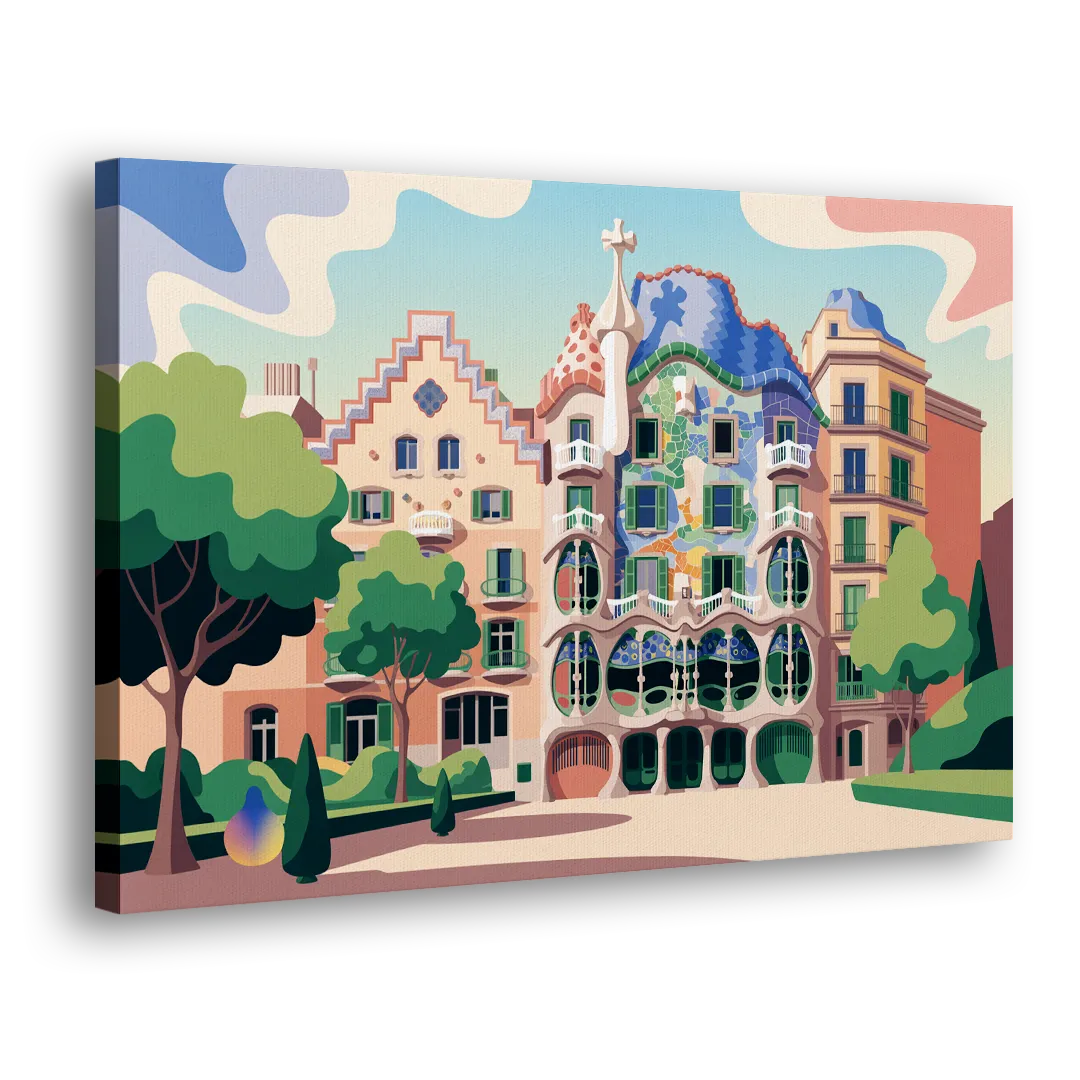 Casa Batllo Whimsy Side - Canvas Wall Art