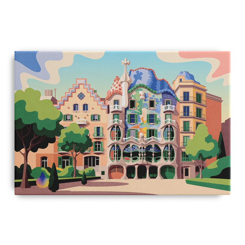 Casa Batllo Whimsy Front - Canvas Wall Art