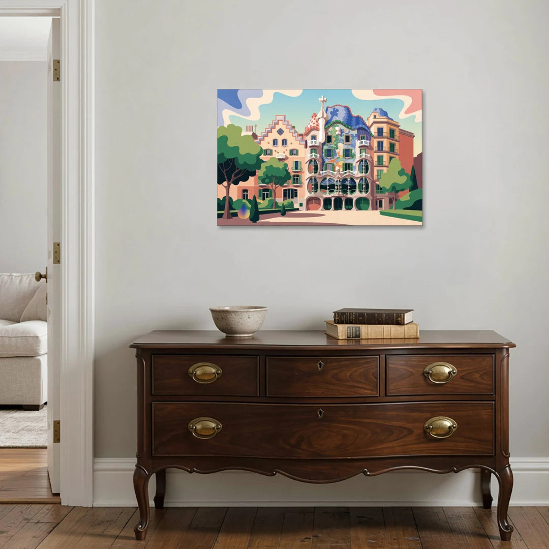 Casa Batllo Whimsy - Canvas Wall Art - Coffee Table - 36x24