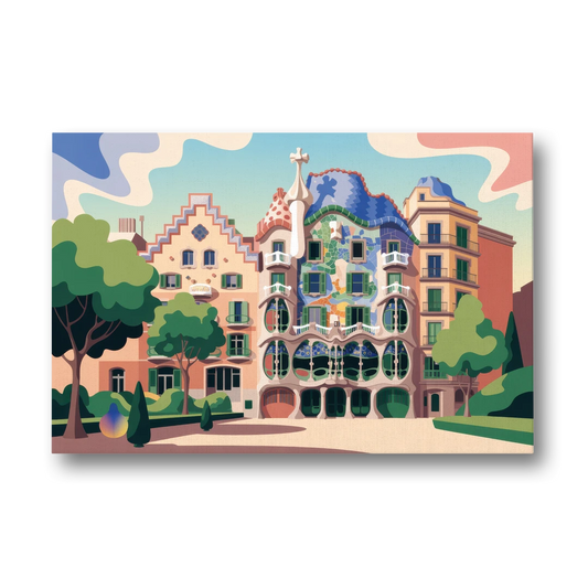 Casa Batllo Whimsy - Canvas Wall Art - Front