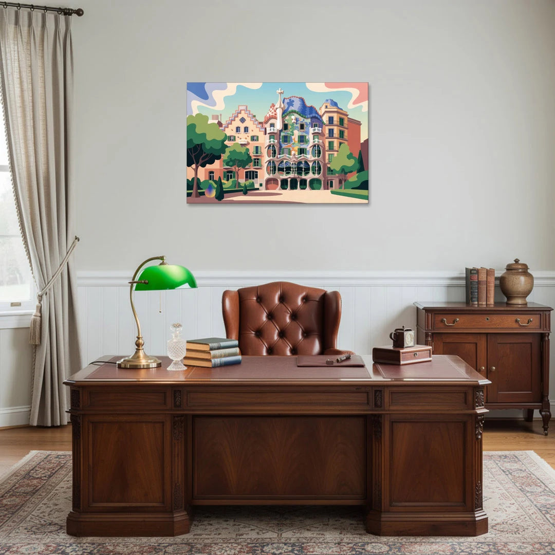 Casa Batllo Whimsy - Canvas Wall Art - Office - 36x24