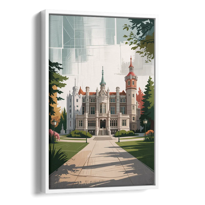 Casa Loma Historic View Side - White Canvas Wall Art