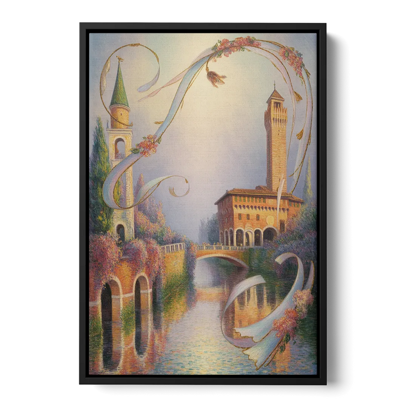 Castelvecchio Charm Front - Black Canvas Wall Art