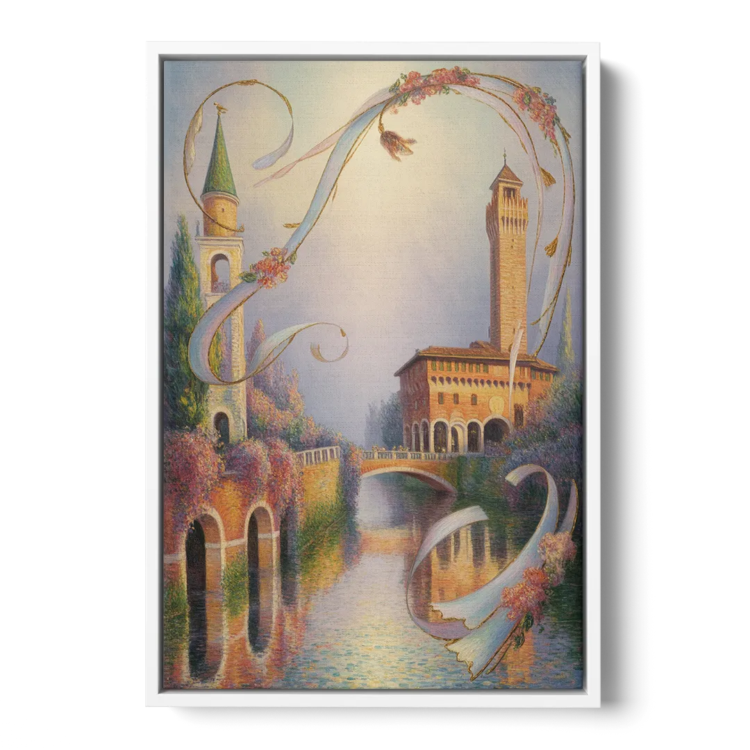 Castelvecchio Charm Front - White Canvas Wall Art