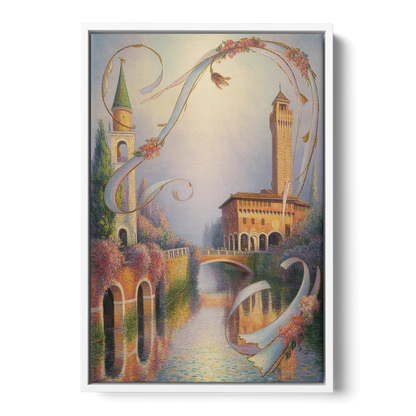 Castelvecchio Charm Front - White Canvas Wall Art