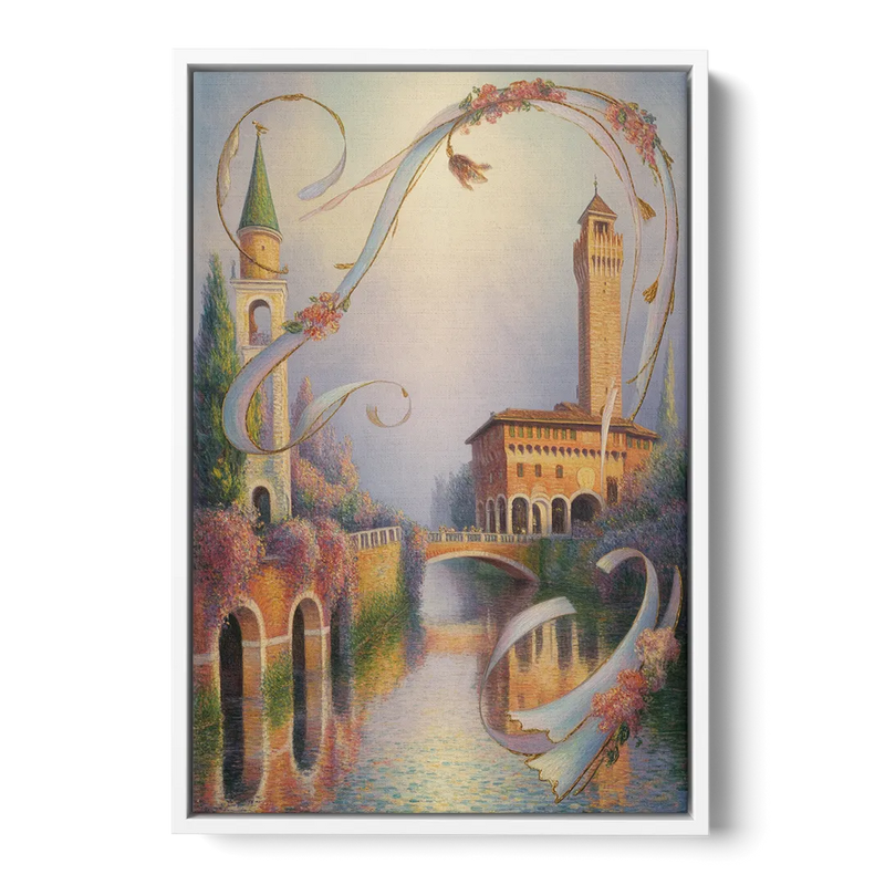 Castelvecchio Charm Front - White Canvas Wall Art