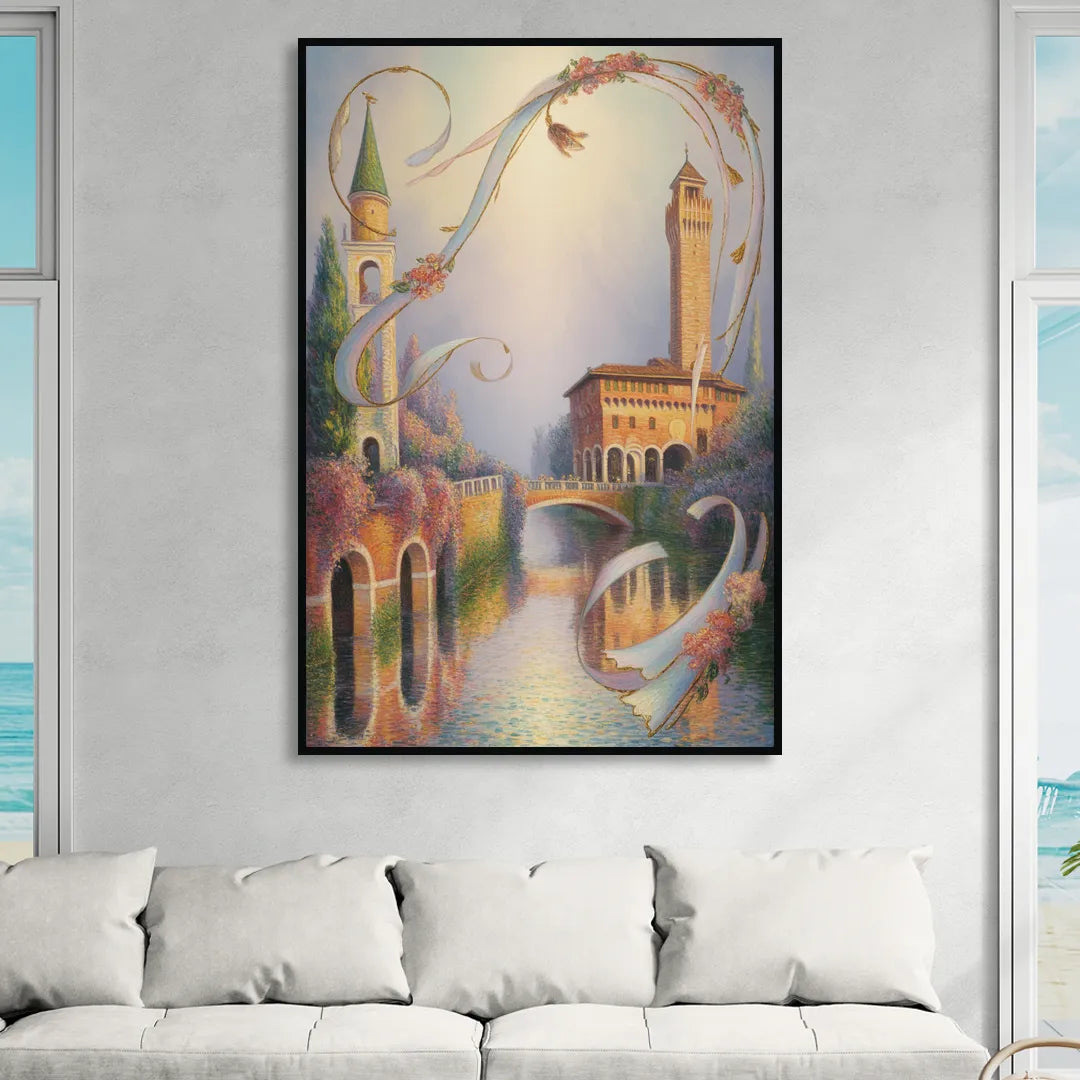 Castelvecchio Charm Sitting Room - Black Canvas Wall Art