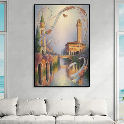 Castelvecchio Charm Sitting Room - Black Canvas Wall Art