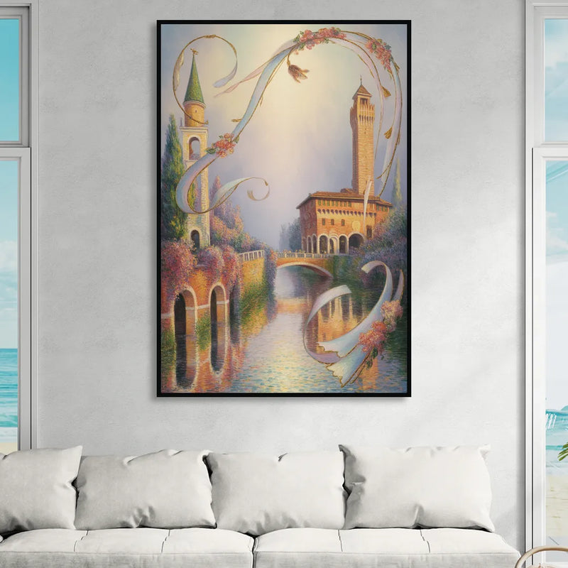 Castelvecchio Charm Sitting Room - Black Canvas Wall Art