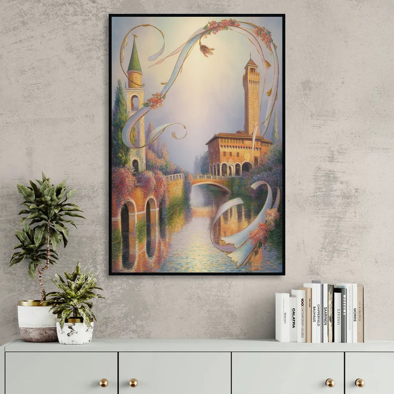 Castelvecchio Charm Living Room - Black Canvas Wall Art