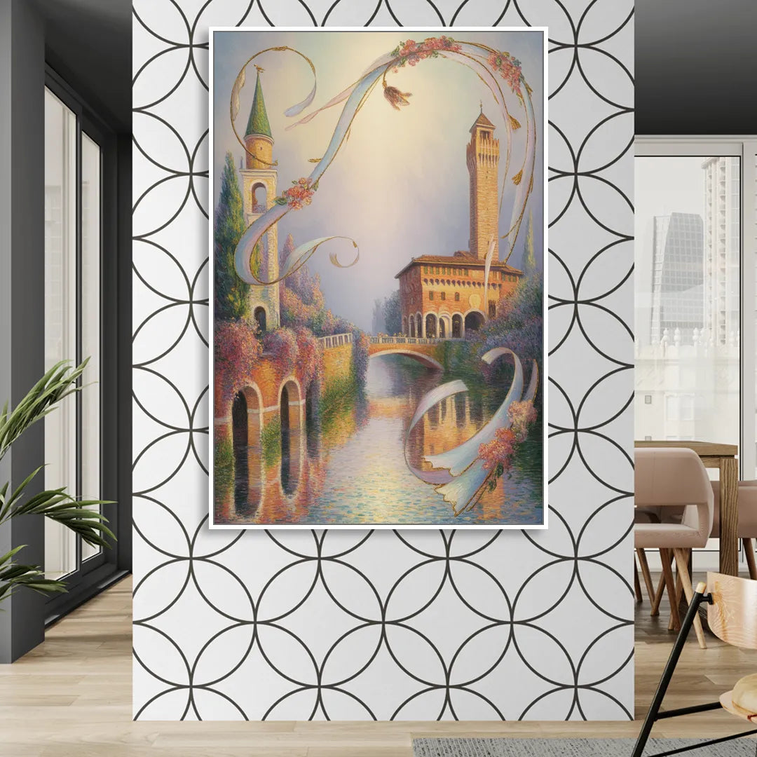 Castelvecchio Charm Sitting Room - White Canvas Wall Art