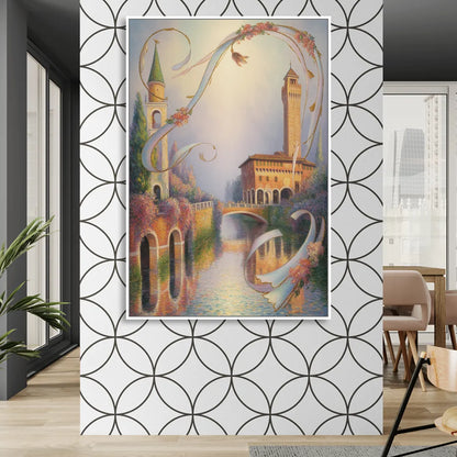 Castelvecchio Charm Sitting Room - White Canvas Wall Art
