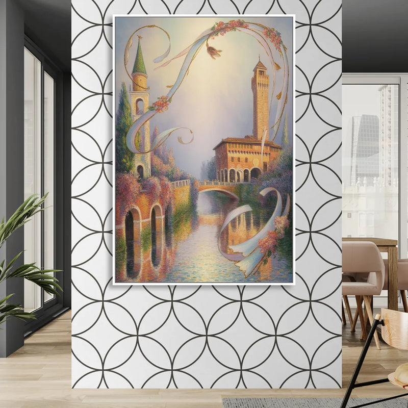 Castelvecchio Charm Sitting Room - White Canvas Wall Art