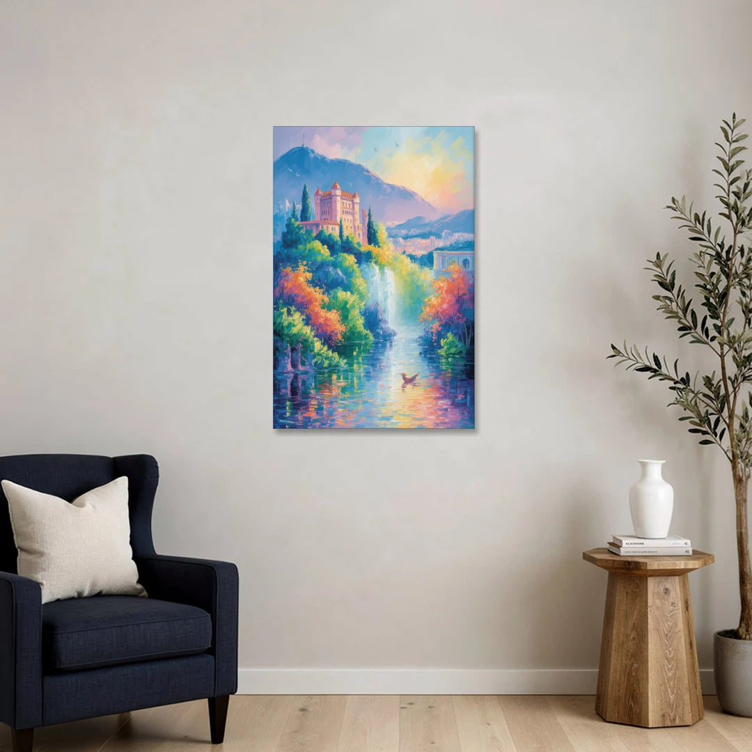 Castle Hill View - Canvas Wall Art - Sofa - 24x36