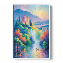 Castle Hill View - White Framed Canvas Wall Art - Front