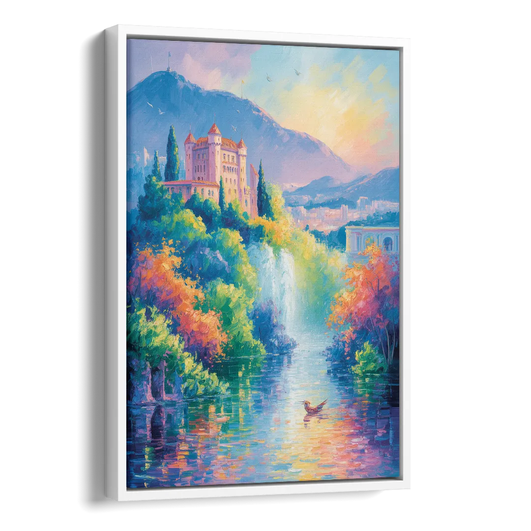 Castle Hill View Side - White Canvas Wall Art