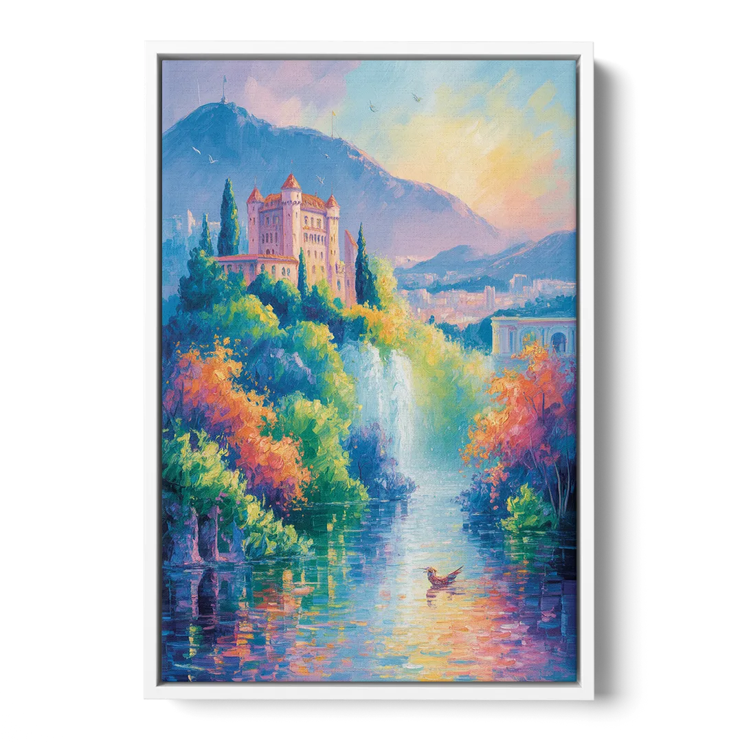 Castle Hill View Front - White Canvas Wall Art