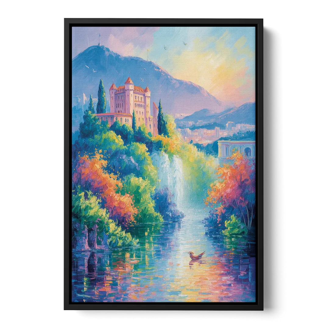 Castle Hill View Front - Black Canvas Wall Art