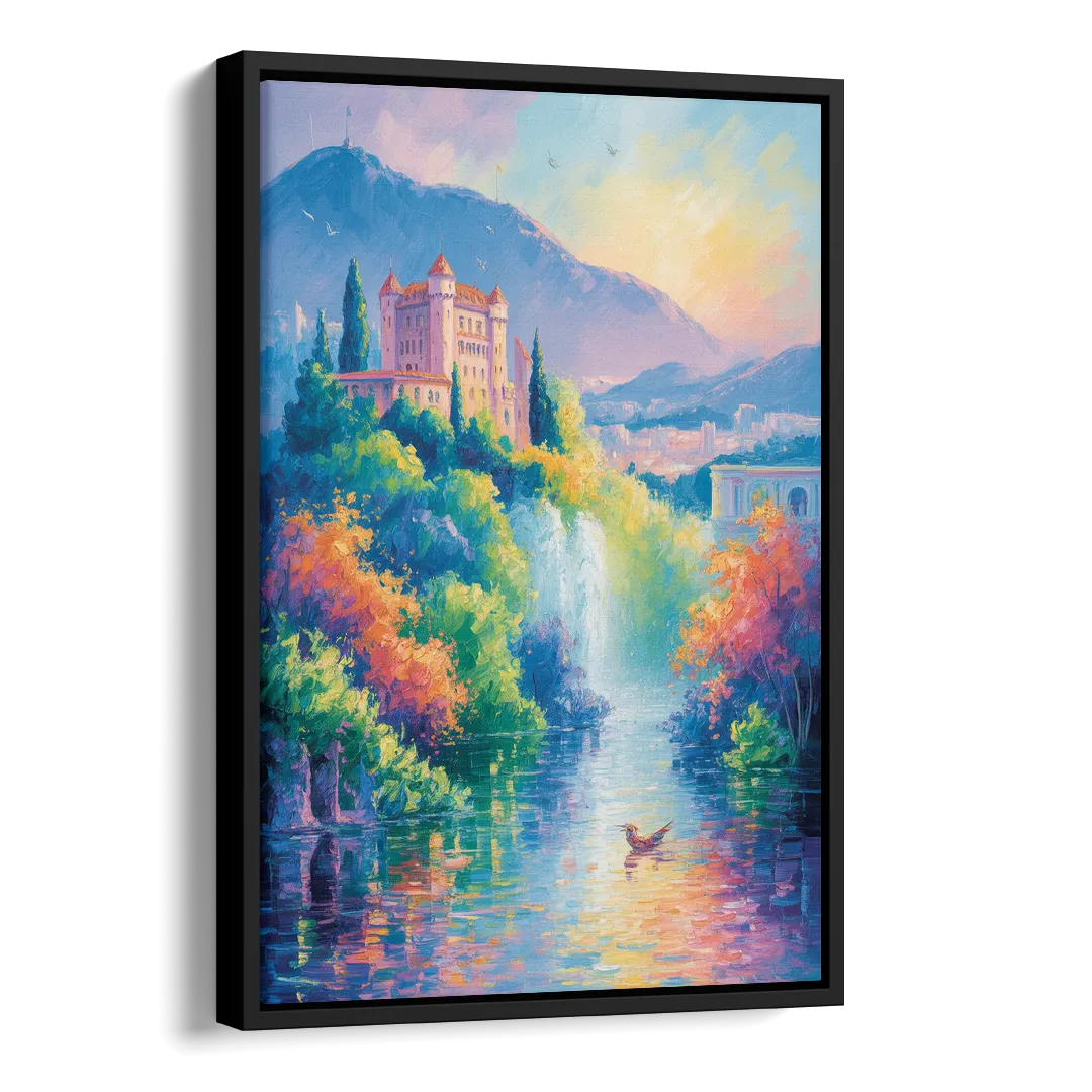Castle Hill View Side - Black Canvas Wall Art