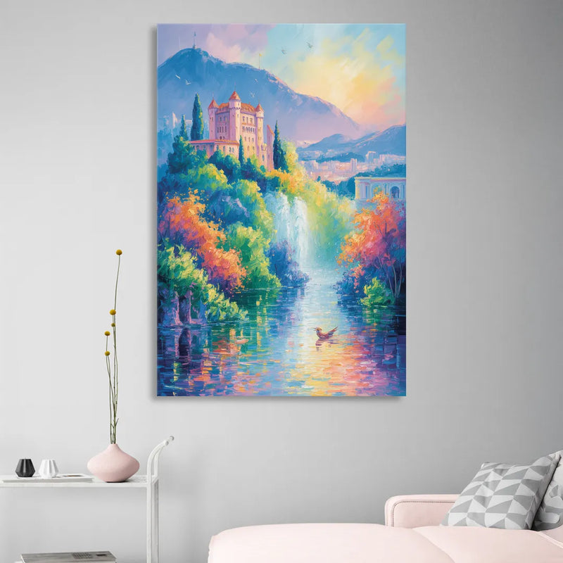 Castle Hill View Living Room - Canvas Wall Art