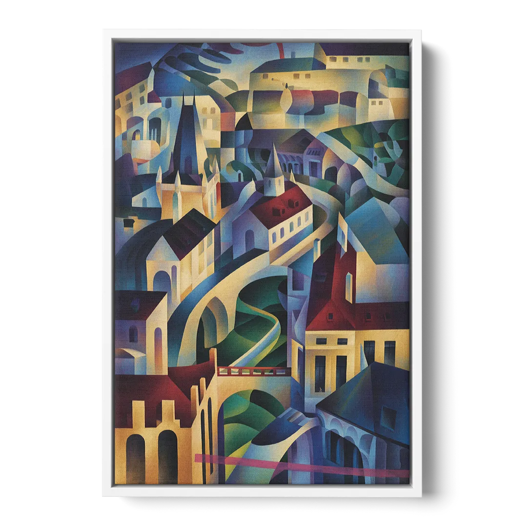 Castle Hill Views Front - White Canvas Wall Art