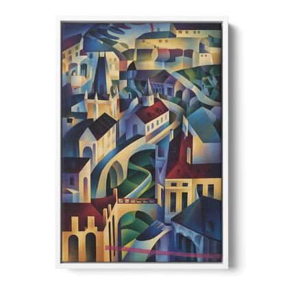 Castle Hill Views Front - White Canvas Wall Art