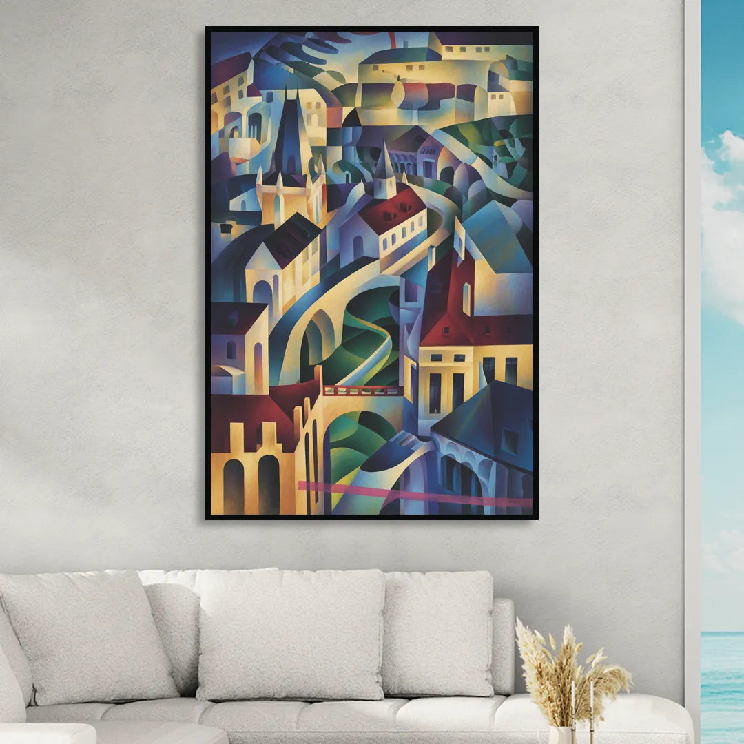 Castle Hill Views Sitting Room - Black Canvas Wall Art