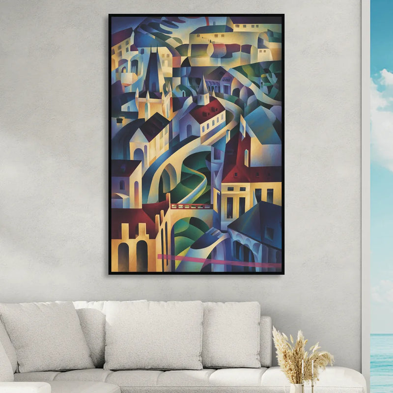 Castle Hill Views Sitting Room - Black Canvas Wall Art