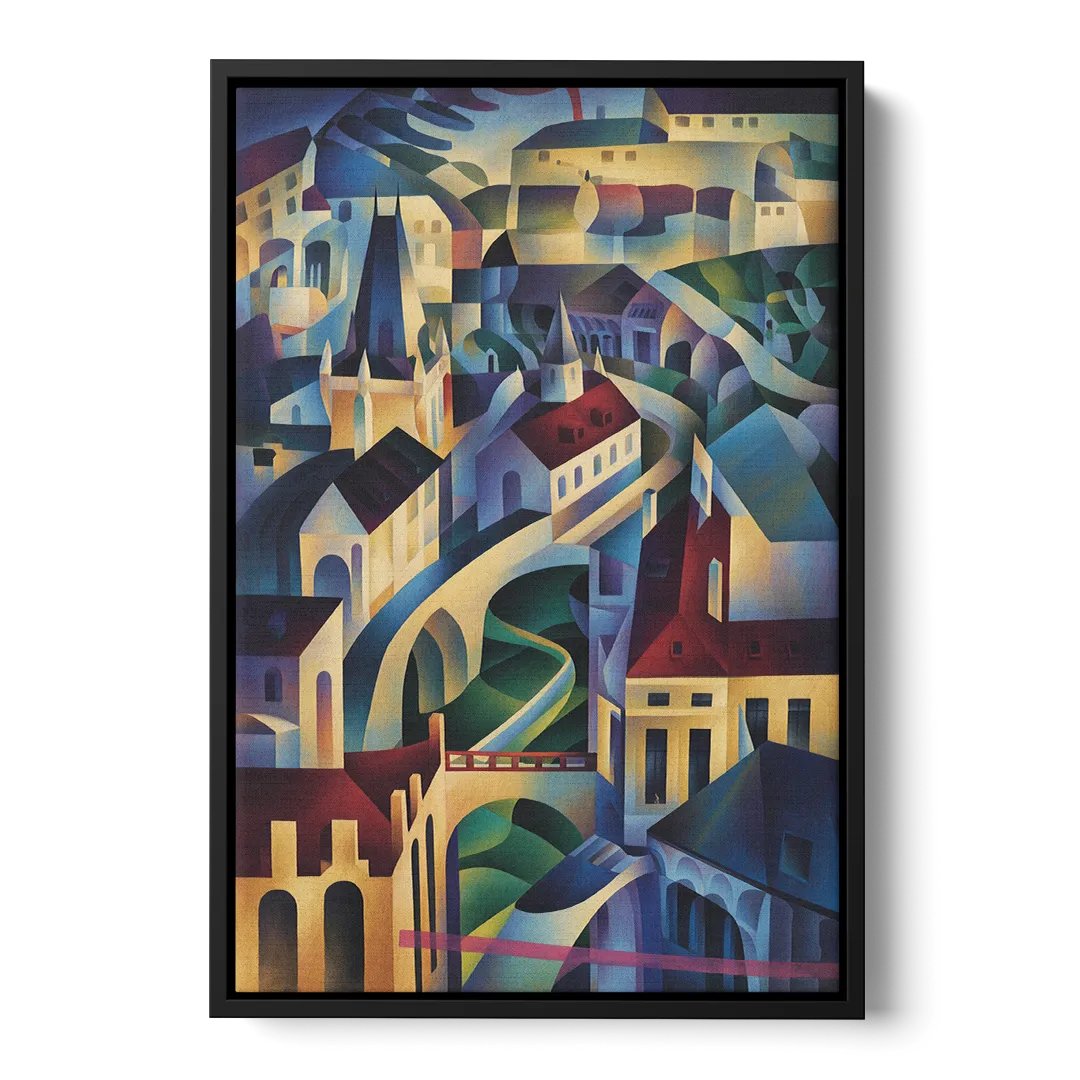 Castle Hill Views Front - Black Canvas Wall Art