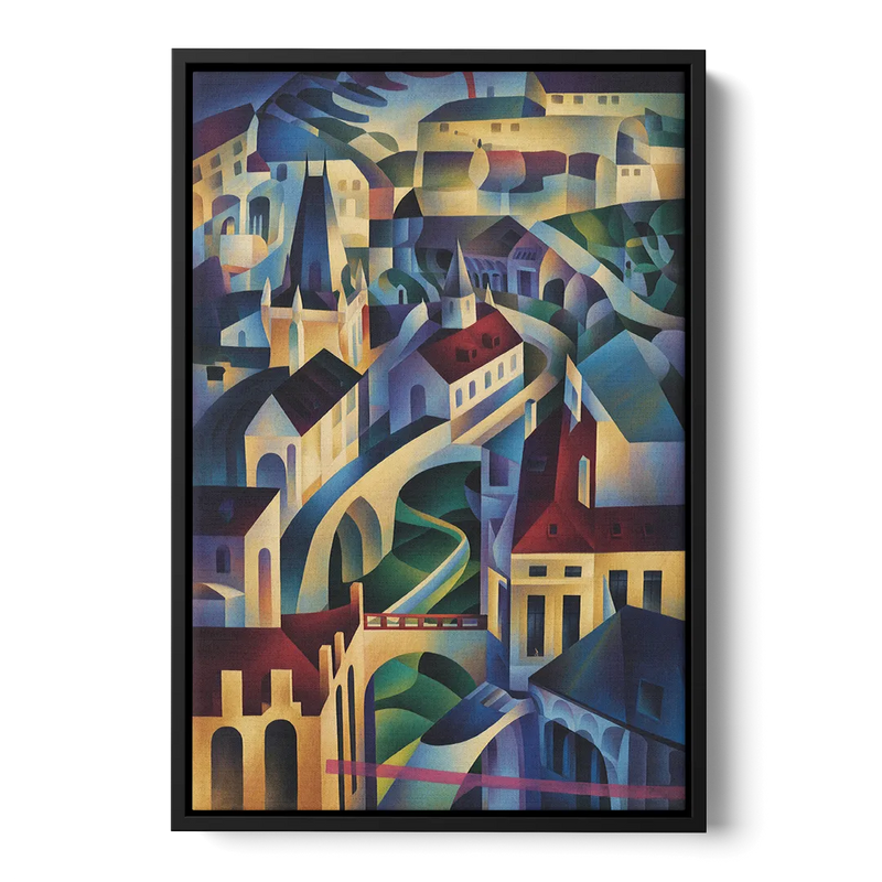 Castle Hill Views Front - Black Canvas Wall Art