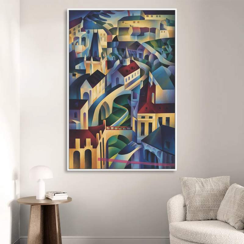 Castle Hill Views Living Room - White Canvas Wall Art