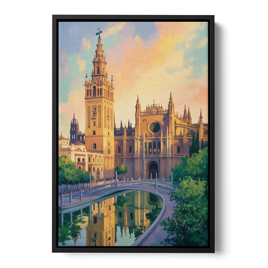 Cathedral Charm Front - Black Canvas Wall Art