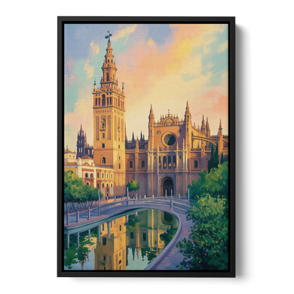 Cathedral Charm Front - Black Canvas Wall Art
