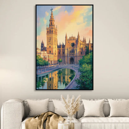 Cathedral Charm Sitting Room - Black Canvas Wall Art