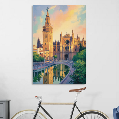Cathedral Charm Living Room - Canvas Wall Art