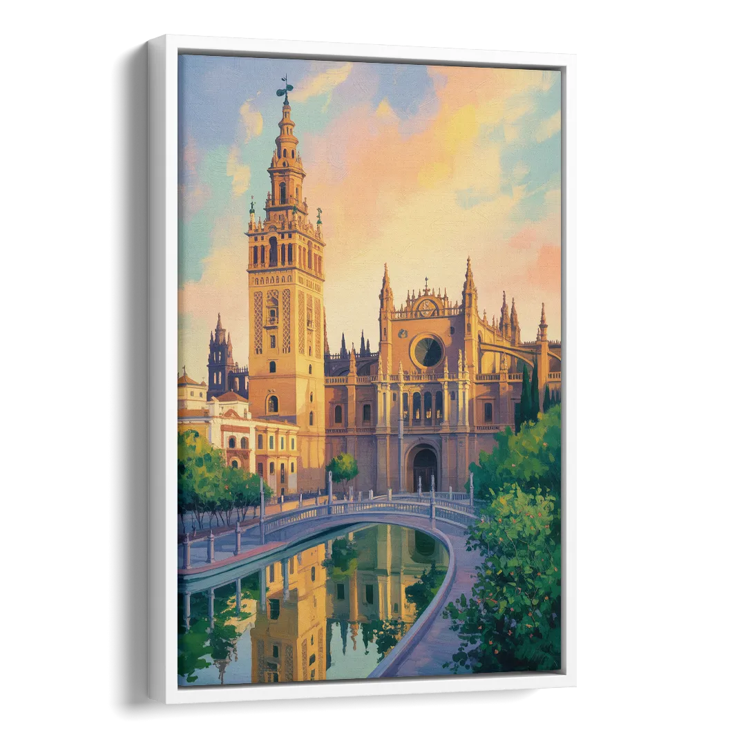Cathedral Charm Side - White Canvas Wall Art