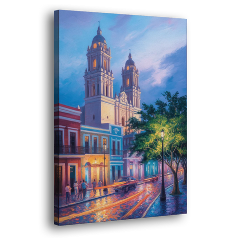 Cathedral of Campeche - Canvas Wall Art - Side