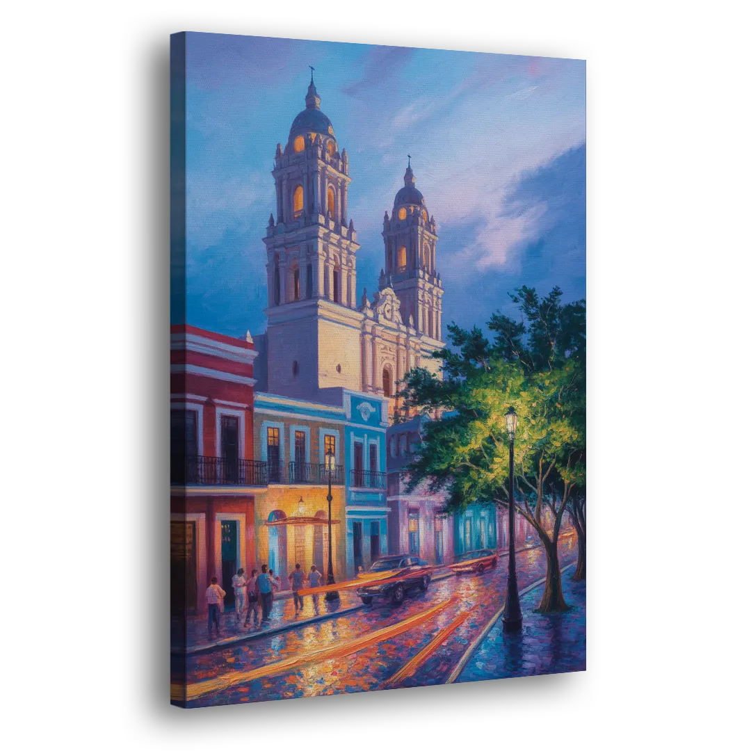 Cathedral of Campeche Side - Canvas Wall Art