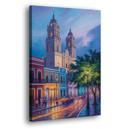 Cathedral of Campeche Side - Canvas Wall Art