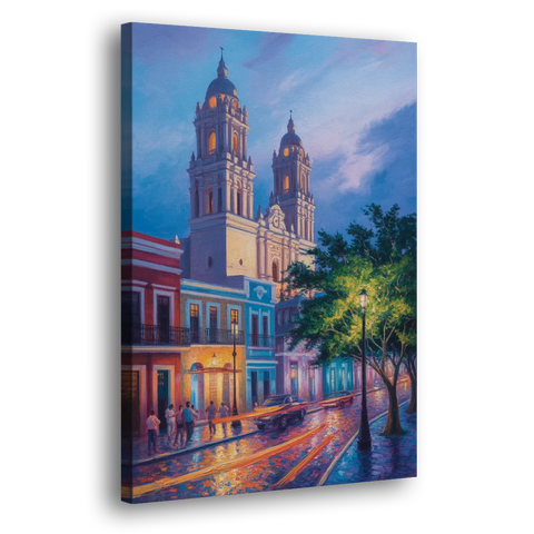 Cathedral of Campeche - Canvas Wall Art
