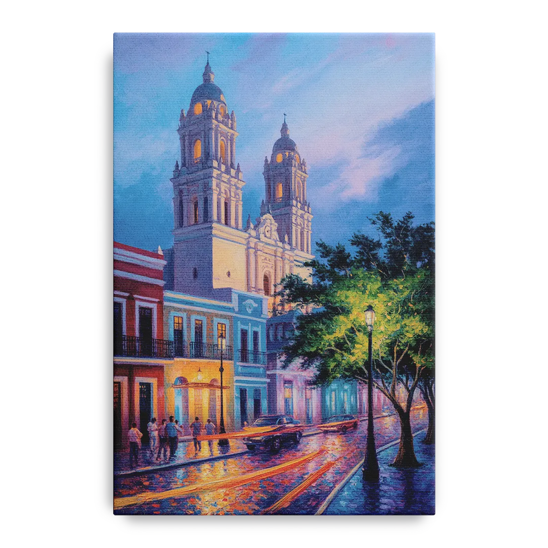 Cathedral of Campeche Front - Canvas Wall Art