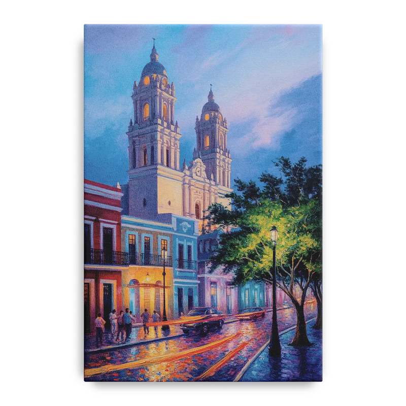Cathedral of Campeche Front - Canvas Wall Art